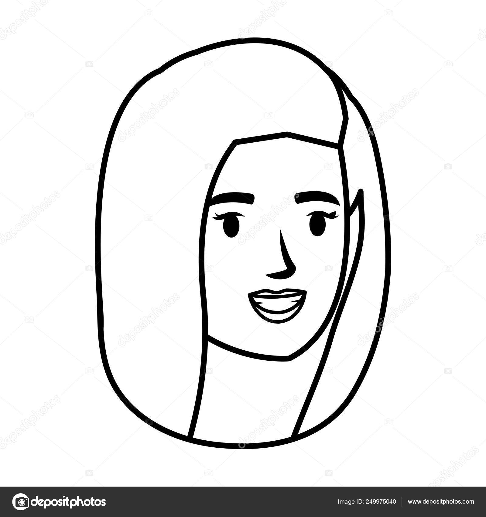Beautiful and young woman head character Stock Vector Image by ...