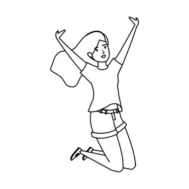 kadın kutluyor karakter atlama