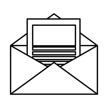 Zarf posta izole simgesi