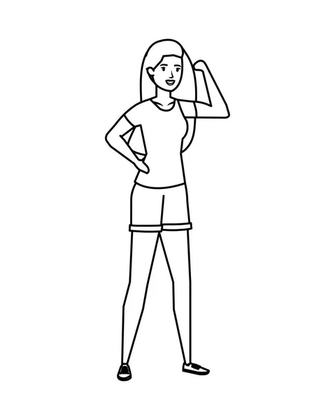 Forte segnale braccio donna — Vettoriale Stock