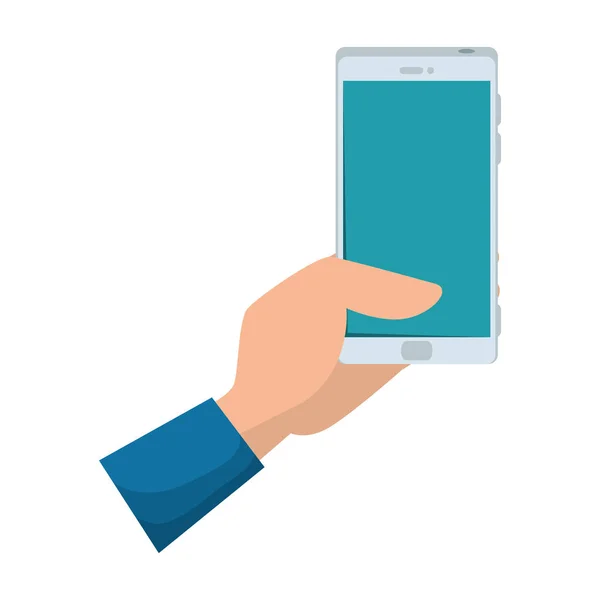 Hand using smartphone device — Stock Vector