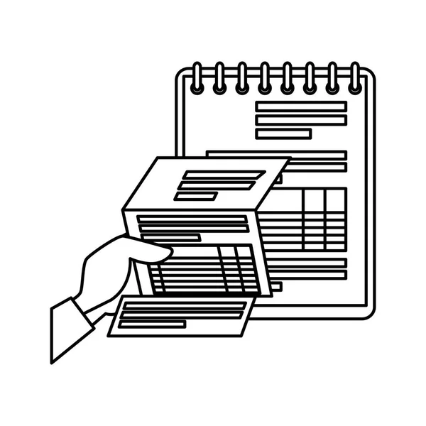 Ручная работа с налоговыми документами — стоковый вектор