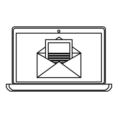 zarf e-posta ile dizüstü bilgisayar