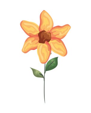 güzel çiçek ve yaprakları dekoratif simgesi