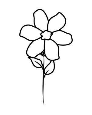 güzel çiçek ve yaprakları dekoratif simgesi