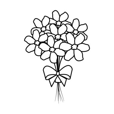 güzel çiçekler buket papyon ile