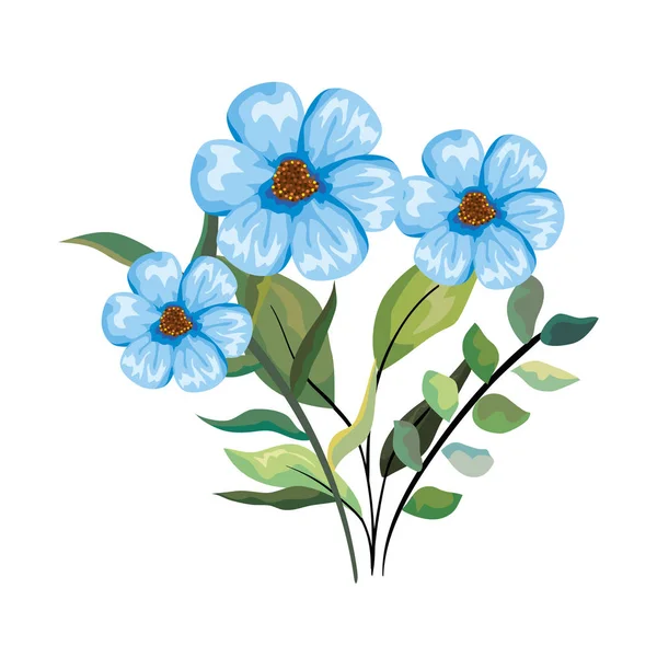 Belas flores ícone decorativo — Vetor de Stock
