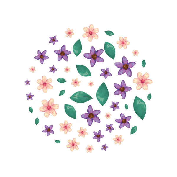 Beautiful flowers circular pattern — Stock Vector