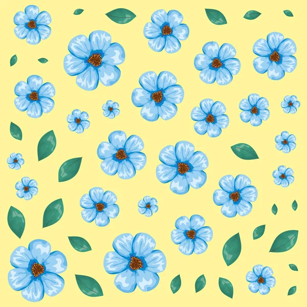 Belles fleurs motif décoratif — Image vectorielle