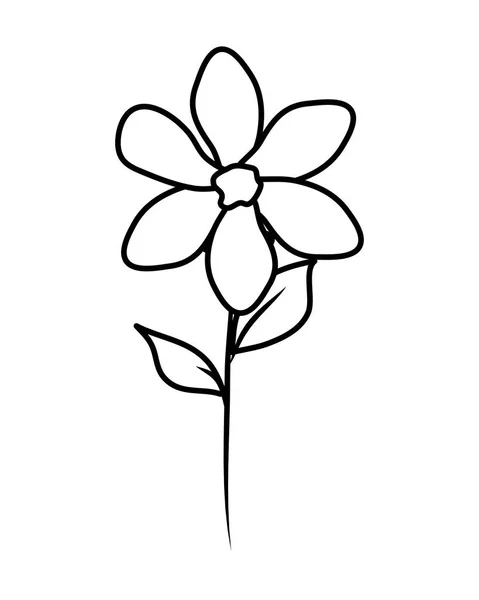 Schöne Blume und Blätter dekorative Symbol — Stockvektor