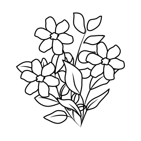 Красиві квіти декоративна ікона — стоковий вектор