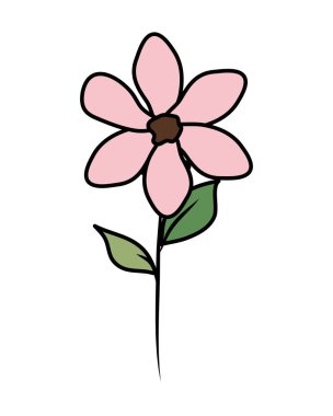 güzel çiçek ve yaprakları dekoratif simgesi