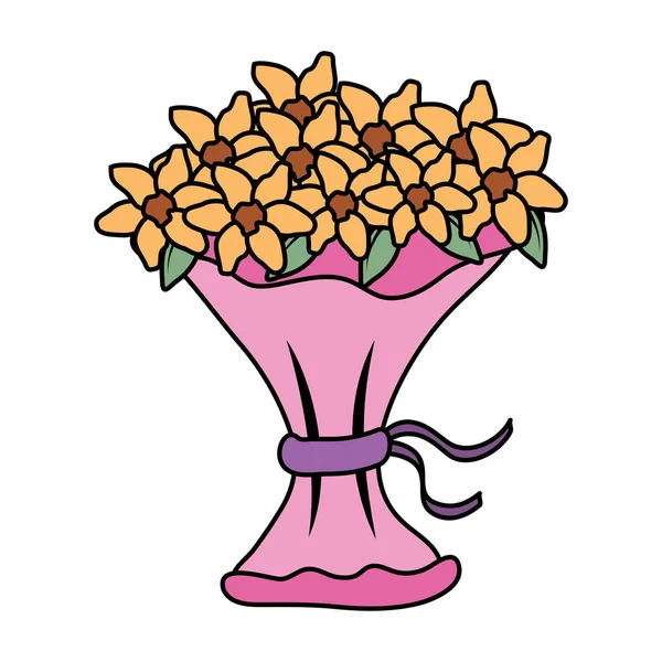 Beutiful flowers bouquet icon — Stock Vector