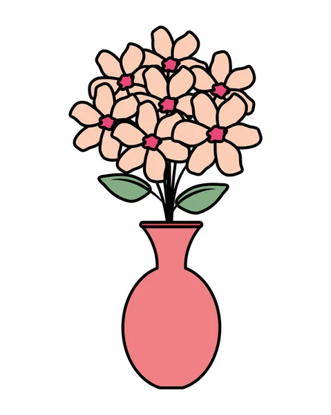 Decoración floral en florero clásico — Vector de stock