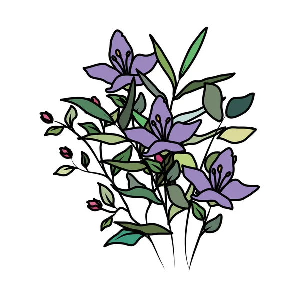 Belles fleurs icône décorative — Image vectorielle