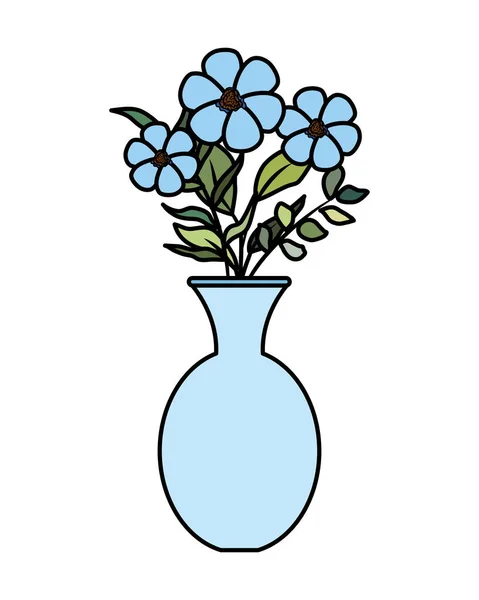 Floral decoration in classic vase — Stock Vector