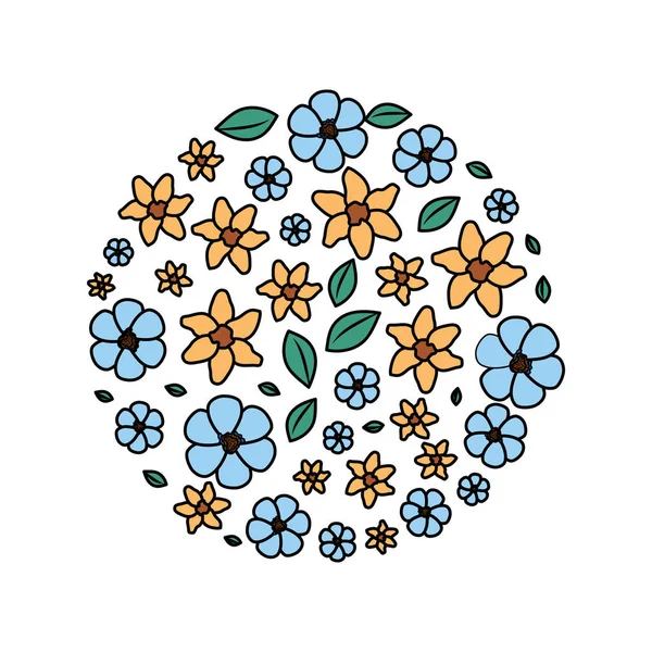 Vackra blommor cirkulärt mönster — Stock vektor