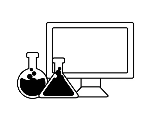 Informática tubos de ensayo ciencia — Vector de stock