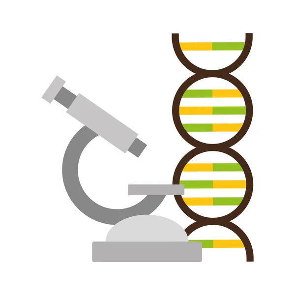 Microscopio DNA laboratorio scienza — Vettoriale Stock