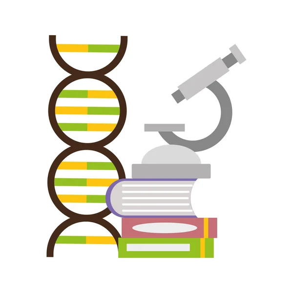 Microscopio DNA laboratorio scienza — Vettoriale Stock