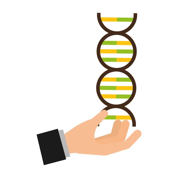 Mano con la molécula dna ciencia — Archivo Imágenes Vectoriales