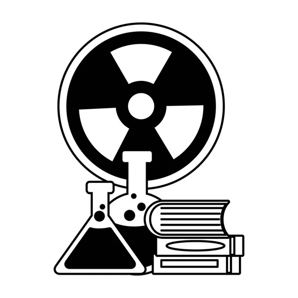 烧瓶书辐射标志 — 图库矢量图片