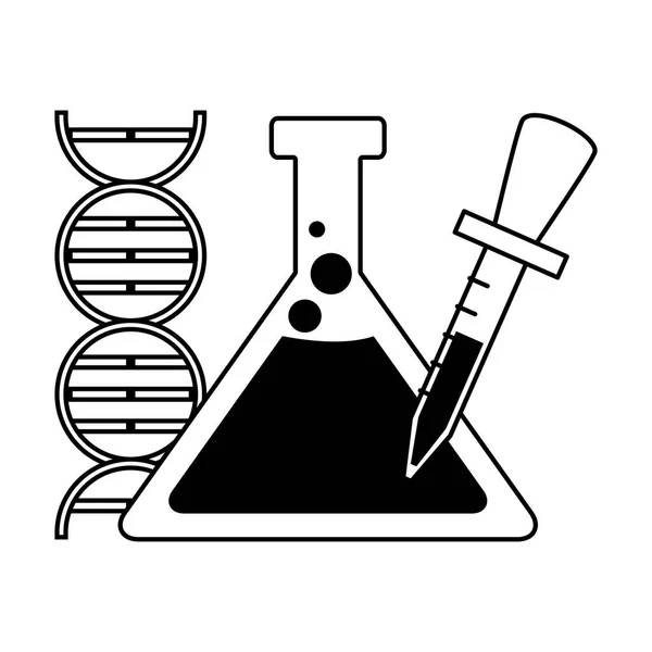 Contagocce della provetta DNA — Vettoriale Stock