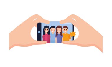 İnsanlar alarak selfie