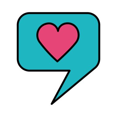 aşk kalp konuşma balonu