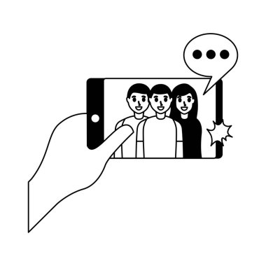 İnsanlar alarak selfie