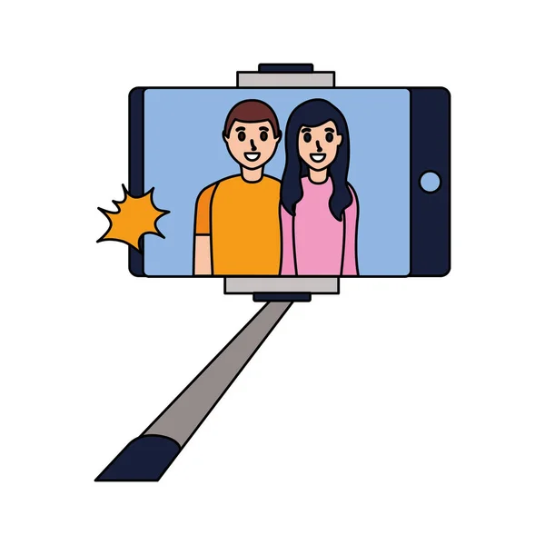 Personas tomando selfie — Vector de stock