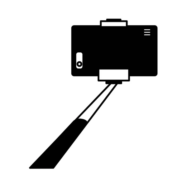 Smartphone i selfie stick — Stock vektor