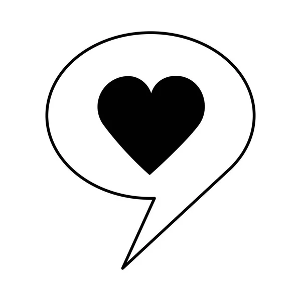Love heart speech bubble — Stock Vector