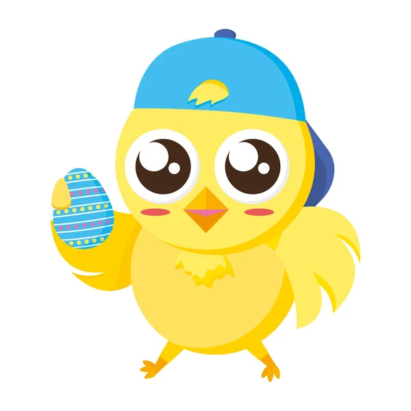 Leuke chick met ei Pasen — Stockvector