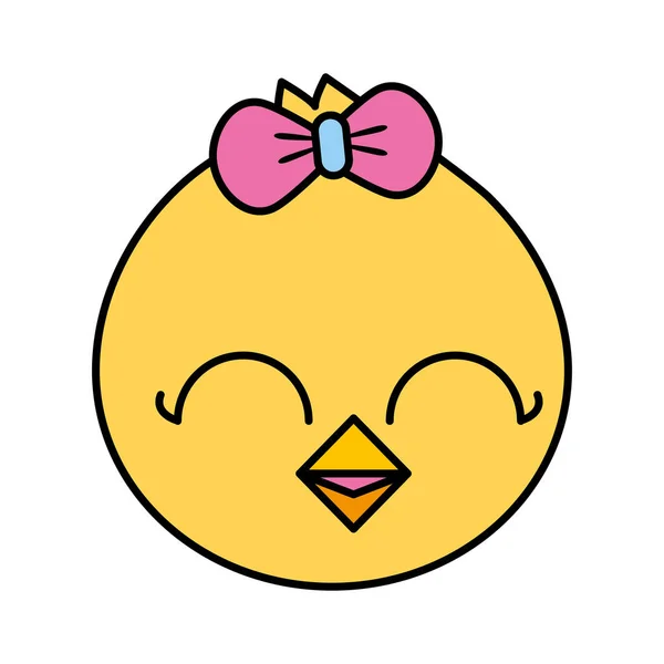 可爱的小鸡女性卡通 — 图库矢量图片