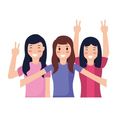 üç kadın portre poz