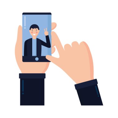 İnsanlar alarak selfie