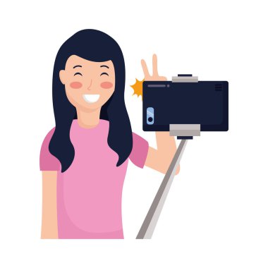 İnsanlar alarak selfie