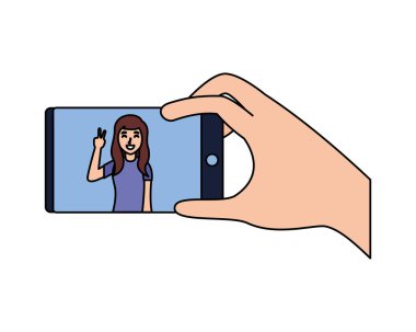 İnsanlar alarak selfie