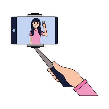 İnsanlar alarak selfie