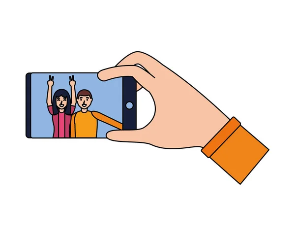 Personas tomando selfie — Vector de stock