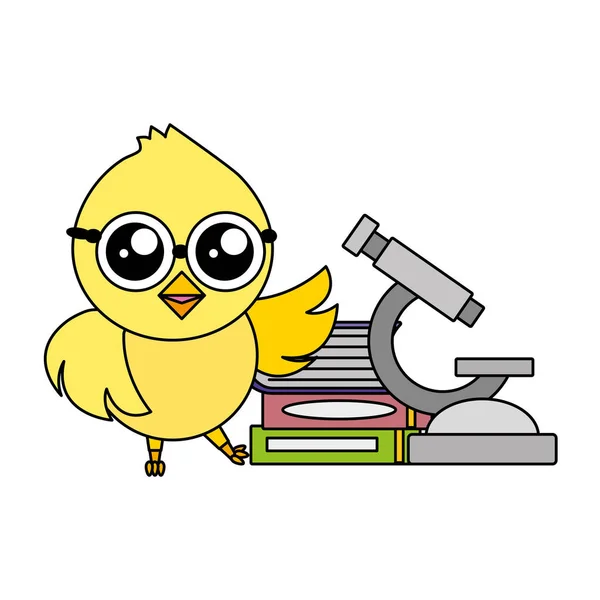 Mignonne poulette science — Image vectorielle