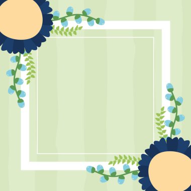 çiçekler çerçeve dekorasyon büyük başlığı