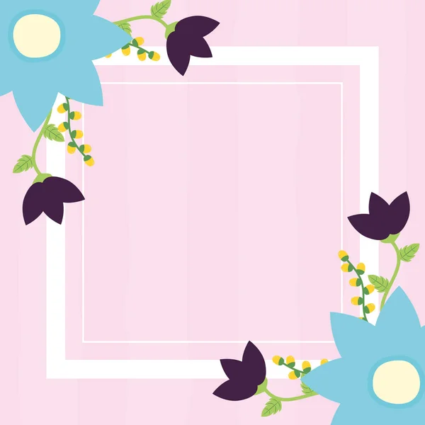 Flores quadro decoração banner —  Vetores de Stock