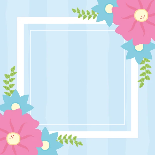 Bloemen frame decoratie spandoek — Stockvector