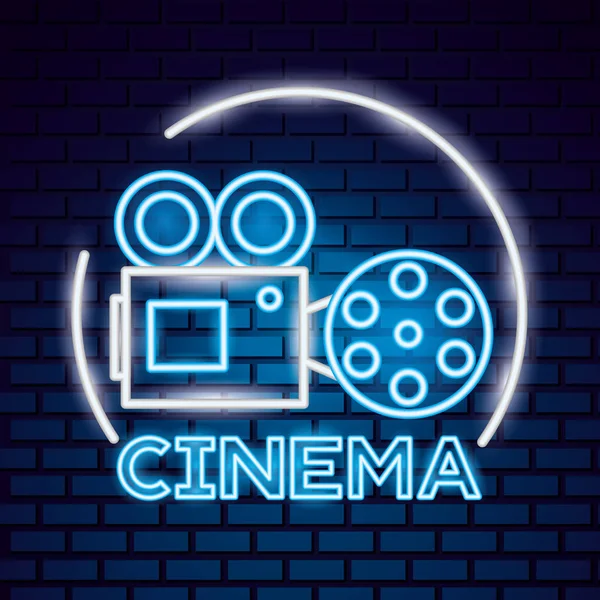Movie time neon — Stock Vector