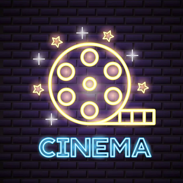 Movie time neon — Stock Vector