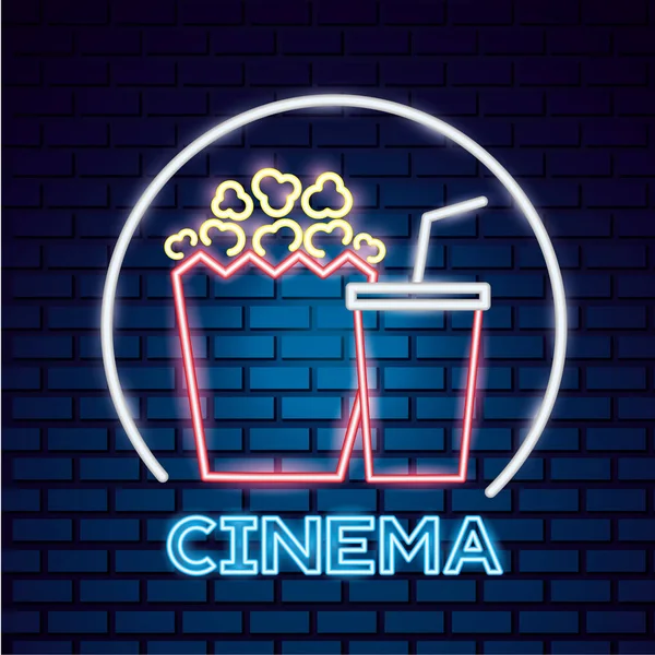 Movie time neon — Stock Vector