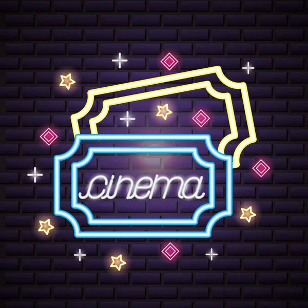 Neon Movie czas — Wektor stockowy