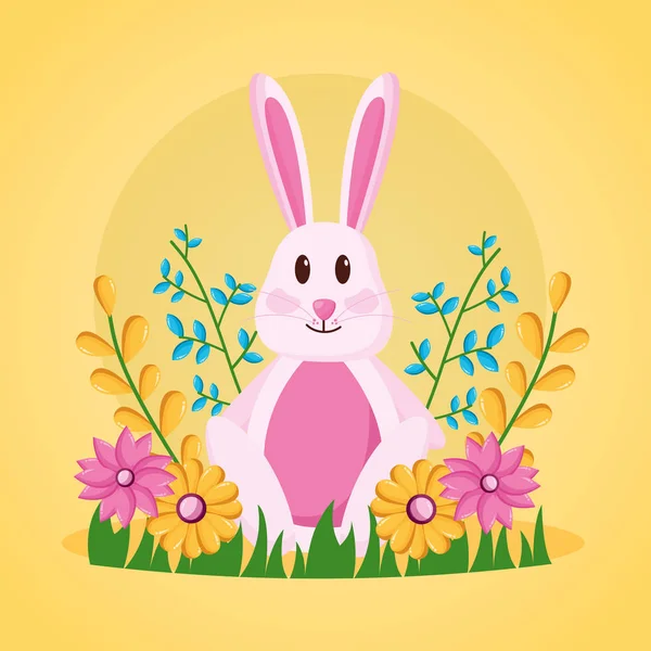Милые цветы кролика — стоковый вектор